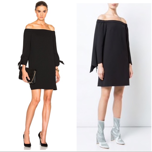 tibi off the shoulder dress